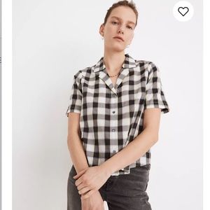 Madewell Boxy Camp Shirt in Rainbow Check NWT